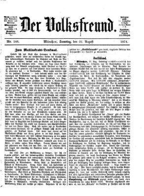 Der Volksfreund Samstag 22. August 1874