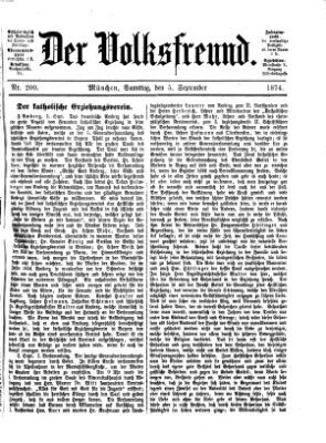 Der Volksfreund Samstag 5. September 1874