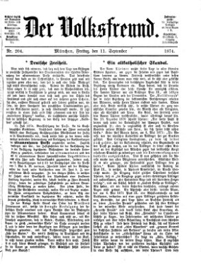 Der Volksfreund Freitag 11. September 1874