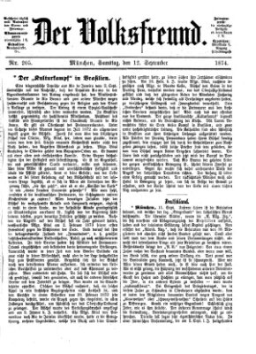 Der Volksfreund Samstag 12. September 1874