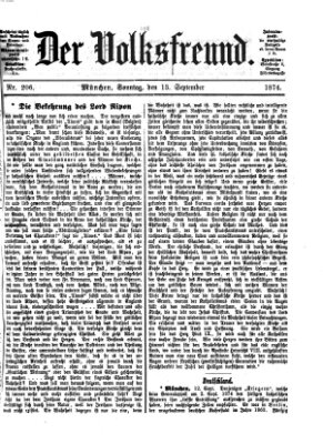 Der Volksfreund Sonntag 13. September 1874