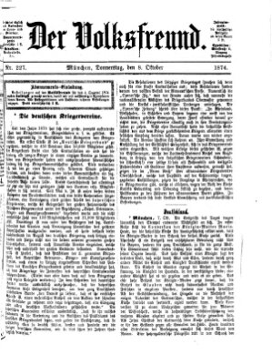 Der Volksfreund Donnerstag 8. Oktober 1874