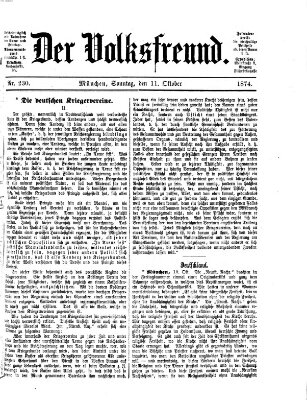 Der Volksfreund Sonntag 11. Oktober 1874