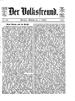 Der Volksfreund Mittwoch 14. Oktober 1874