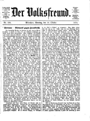 Der Volksfreund Sonntag 18. Oktober 1874