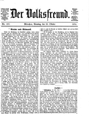 Der Volksfreund Dienstag 20. Oktober 1874