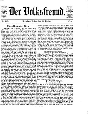 Der Volksfreund Freitag 23. Oktober 1874