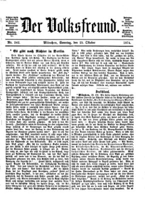 Der Volksfreund Sonntag 25. Oktober 1874