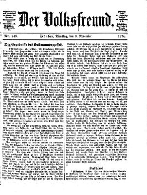 Der Volksfreund Dienstag 3. November 1874