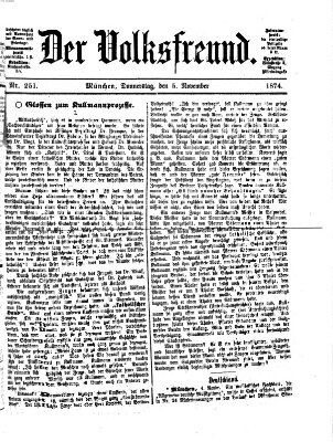 Der Volksfreund Donnerstag 5. November 1874