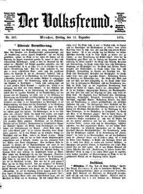 Der Volksfreund Freitag 18. Dezember 1874