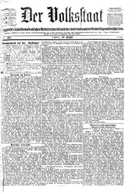 Der Volksstaat Sonntag 30. August 1874