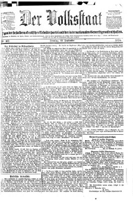 Der Volksstaat Sonntag 13. September 1874