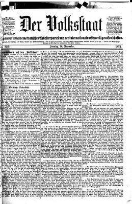 Der Volksstaat Sonntag 29. November 1874