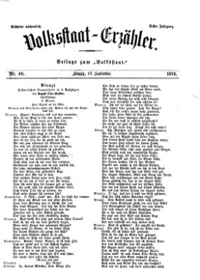 Volksstaat-Erzähler (Der Volksstaat) Sonntag 13. September 1874