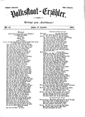 Volksstaat-Erzähler (Der Volksstaat) Sonntag 20. September 1874