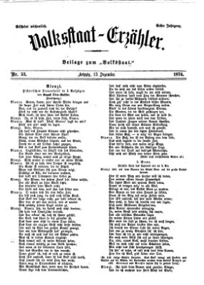 Volksstaat-Erzähler (Der Volksstaat) Sonntag 13. Dezember 1874