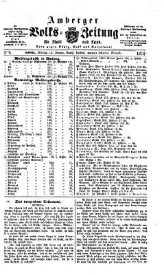 Amberger Volks-Zeitung für Stadt und Land Montag 12. Januar 1874