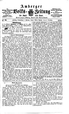 Amberger Volks-Zeitung für Stadt und Land Donnerstag 5. Februar 1874