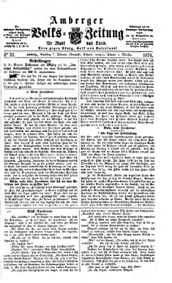 Amberger Volks-Zeitung für Stadt und Land Samstag 7. Februar 1874