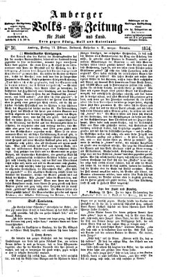 Amberger Volks-Zeitung für Stadt und Land Freitag 13. Februar 1874