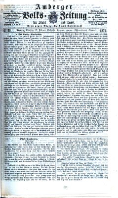 Amberger Volks-Zeitung für Stadt und Land Dienstag 17. Februar 1874