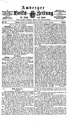 Amberger Volks-Zeitung für Stadt und Land Freitag 20. Februar 1874