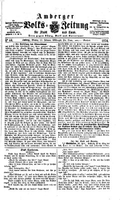 Amberger Volks-Zeitung für Stadt und Land Montag 23. Februar 1874