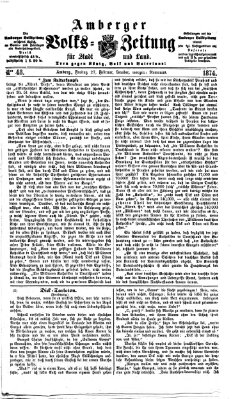 Amberger Volks-Zeitung für Stadt und Land Freitag 27. Februar 1874