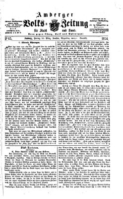 Amberger Volks-Zeitung für Stadt und Land Freitag 20. März 1874