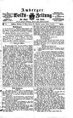 Amberger Volks-Zeitung für Stadt und Land Samstag 28. März 1874