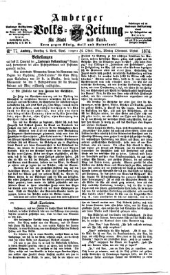 Amberger Volks-Zeitung für Stadt und Land Samstag 4. April 1874