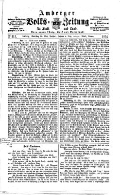 Amberger Volks-Zeitung für Stadt und Land Samstag 16. Mai 1874