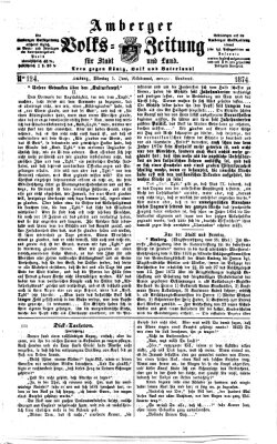 Amberger Volks-Zeitung für Stadt und Land Montag 1. Juni 1874