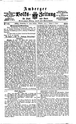 Amberger Volks-Zeitung für Stadt und Land Donnerstag 25. Juni 1874