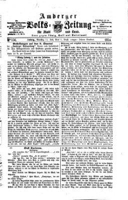 Amberger Volks-Zeitung für Stadt und Land Samstag 11. Juli 1874