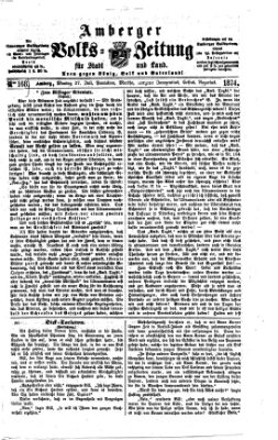 Amberger Volks-Zeitung für Stadt und Land Montag 27. Juli 1874