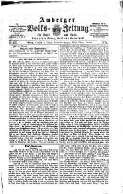 Amberger Volks-Zeitung für Stadt und Land Dienstag 4. August 1874