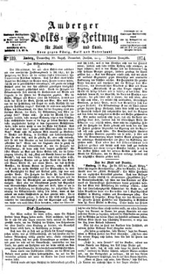 Amberger Volks-Zeitung für Stadt und Land Donnerstag 20. August 1874