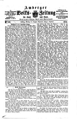 Amberger Volks-Zeitung für Stadt und Land Montag 31. August 1874