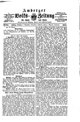 Amberger Volks-Zeitung für Stadt und Land Samstag 5. September 1874