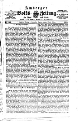 Amberger Volks-Zeitung für Stadt und Land Montag 7. September 1874