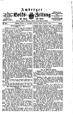 Amberger Volks-Zeitung für Stadt und Land Freitag 11. September 1874