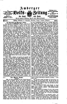 Amberger Volks-Zeitung für Stadt und Land Mittwoch 16. September 1874