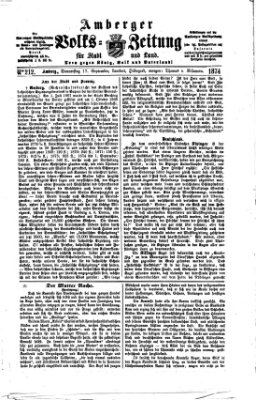 Amberger Volks-Zeitung für Stadt und Land Donnerstag 17. September 1874