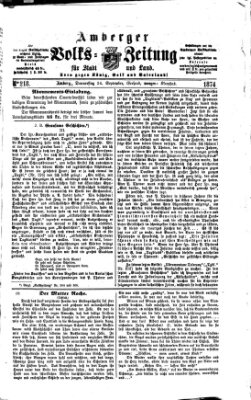 Amberger Volks-Zeitung für Stadt und Land Donnerstag 24. September 1874