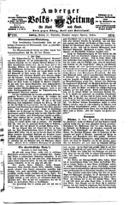 Amberger Volks-Zeitung für Stadt und Land Freitag 25. September 1874