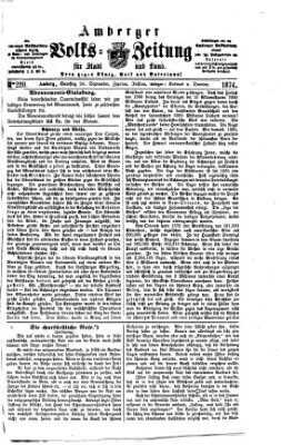 Amberger Volks-Zeitung für Stadt und Land Samstag 26. September 1874