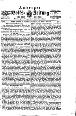 Amberger Volks-Zeitung für Stadt und Land Mittwoch 30. September 1874