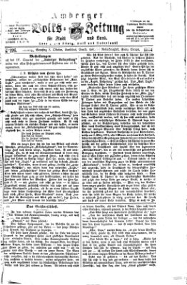 Amberger Volks-Zeitung für Stadt und Land Samstag 3. Oktober 1874